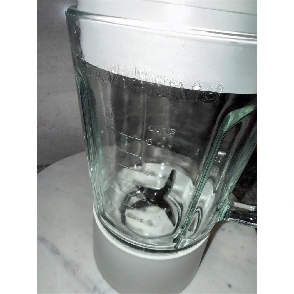 KitchenAid Blender Jar KSB5WW White 40 oz 5 Cup OEM Glass Replacement Pitcher